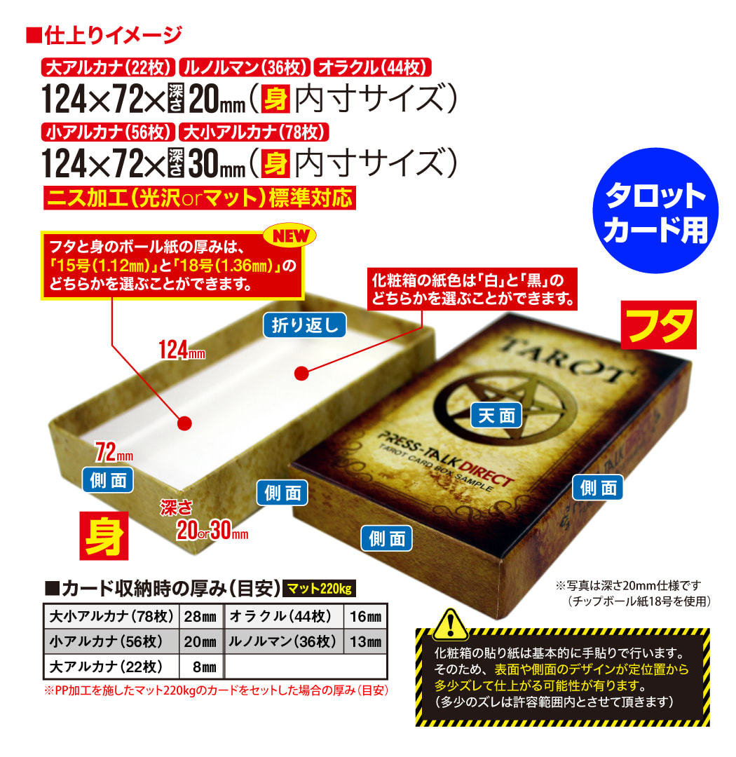 カードゲーム／ボードゲーム用貼り箱（かぶせ箱） | 名古屋の印刷会社 プレス・トークダイレクト