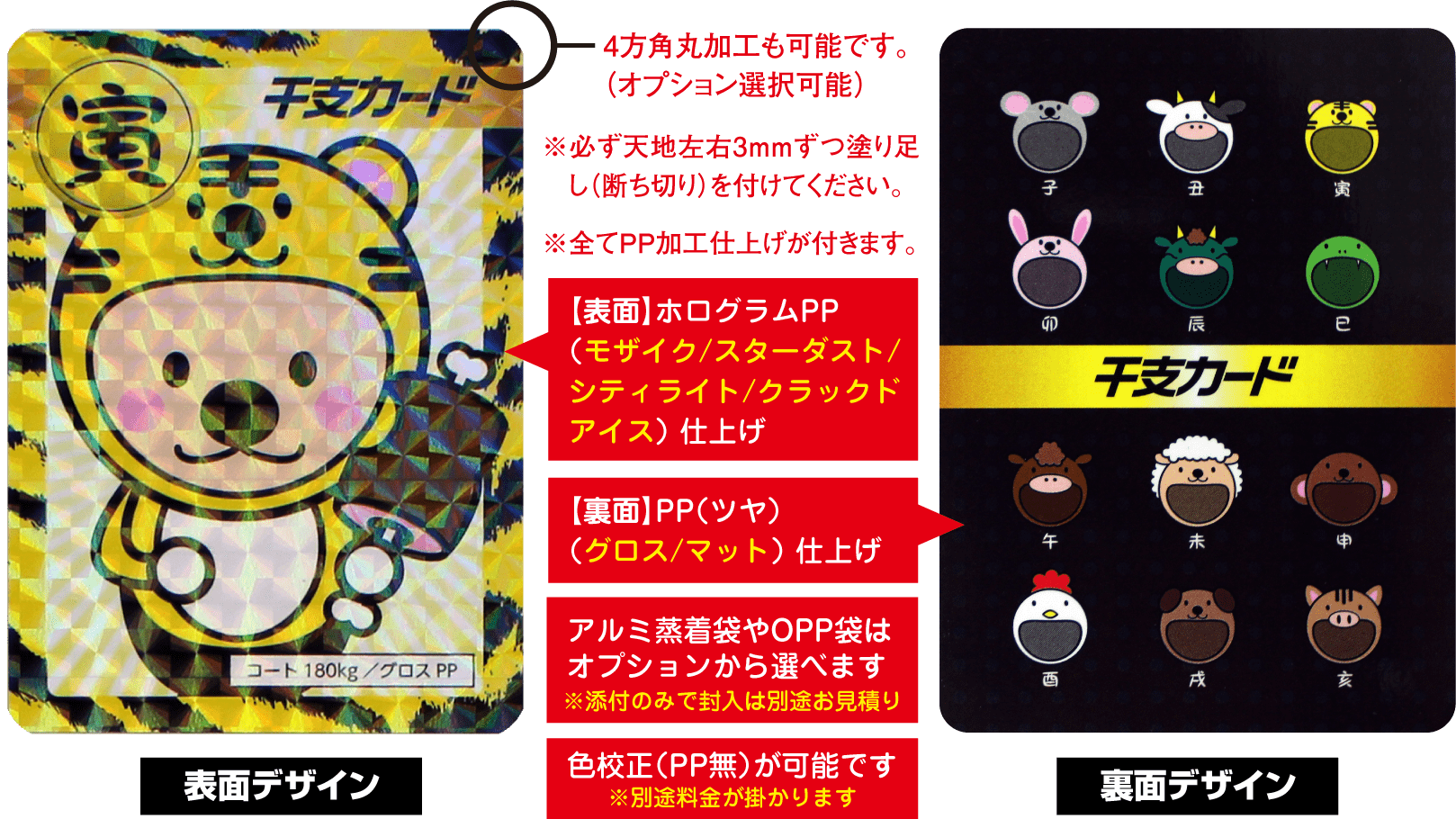 表面・裏面デザインとデータ作成における注意